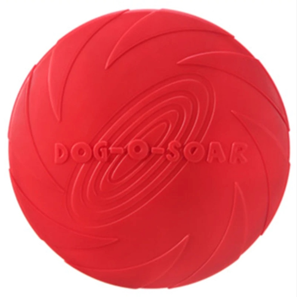 Dog O Soar Large Red Frisbee Flying Disc Tuff Flexible Rubber 8.75" (22cm) NEW